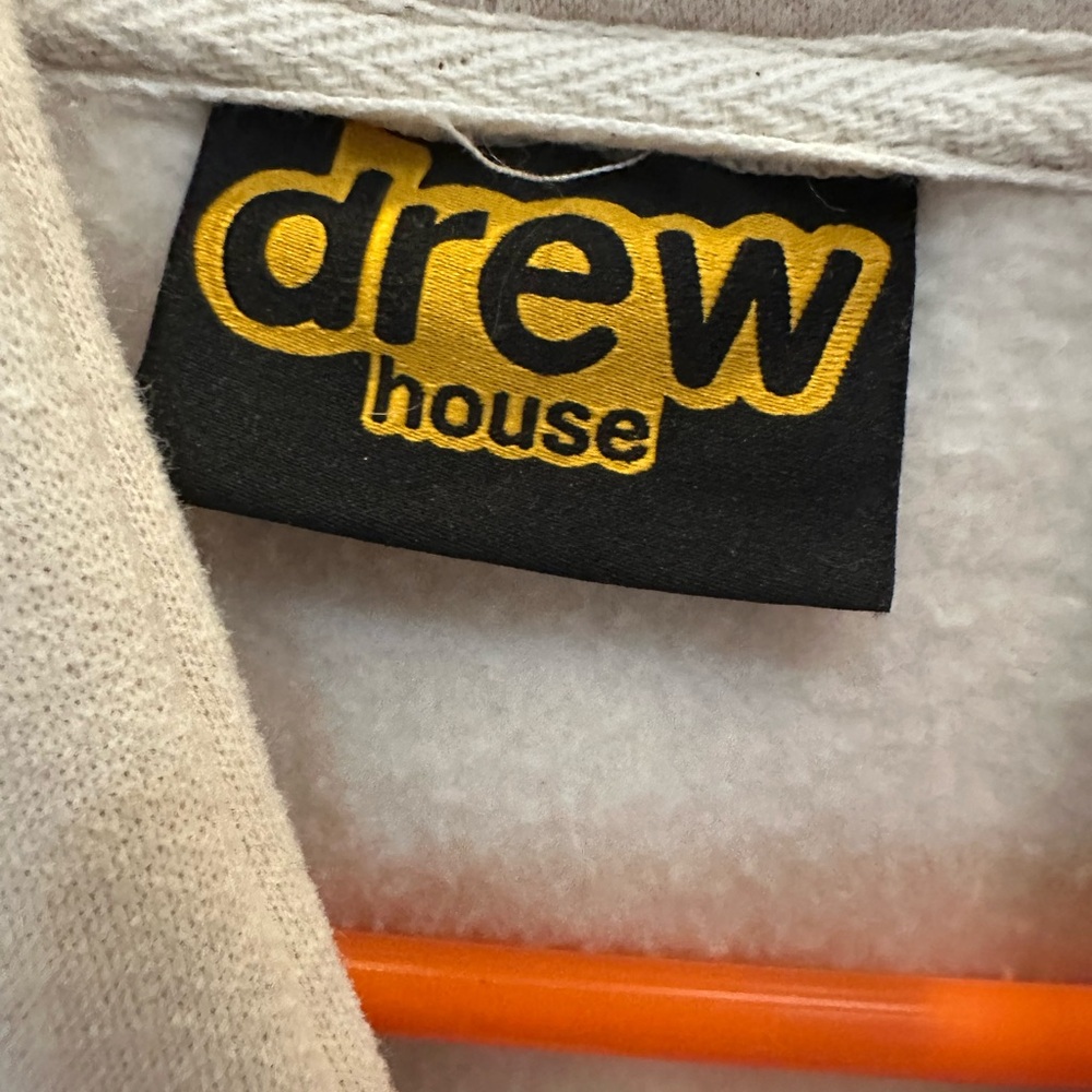 Drew House Cream Hoodie with Yellow Logo - Picture 4 of 5